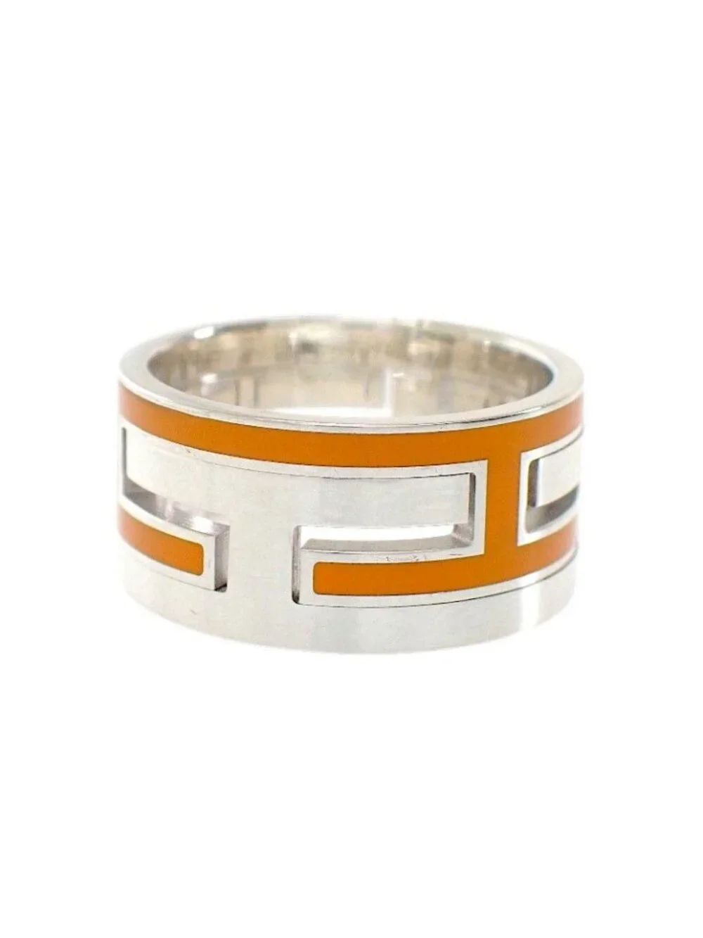 Hermes Move Ash Ring 53 925 Sterling Silver Orange